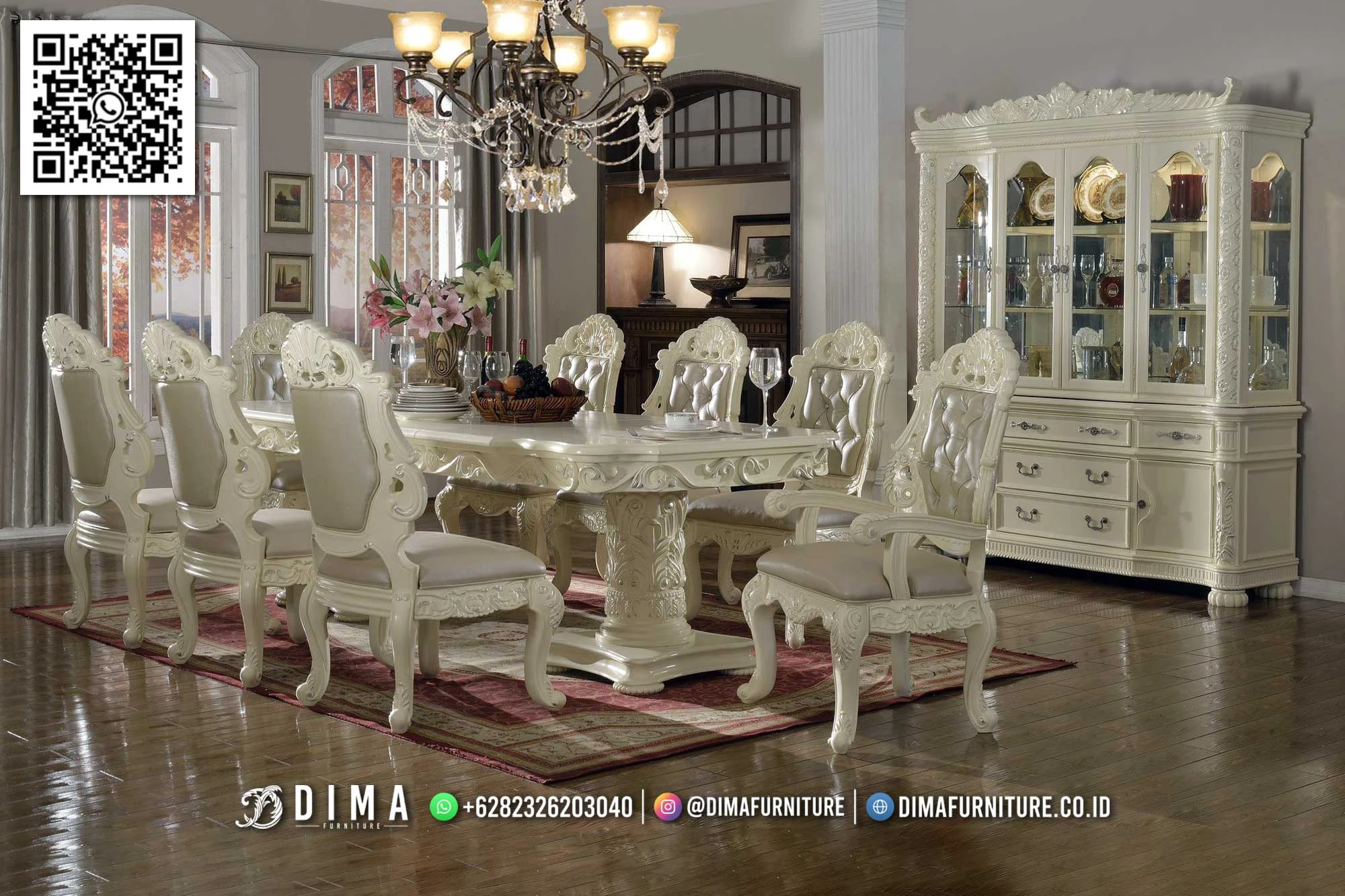 Set Meja Makan Klasik Mewah Royal Carving Premium MM5 Set Meja Makan Klasik Mewah Royal Carving Premium MM5