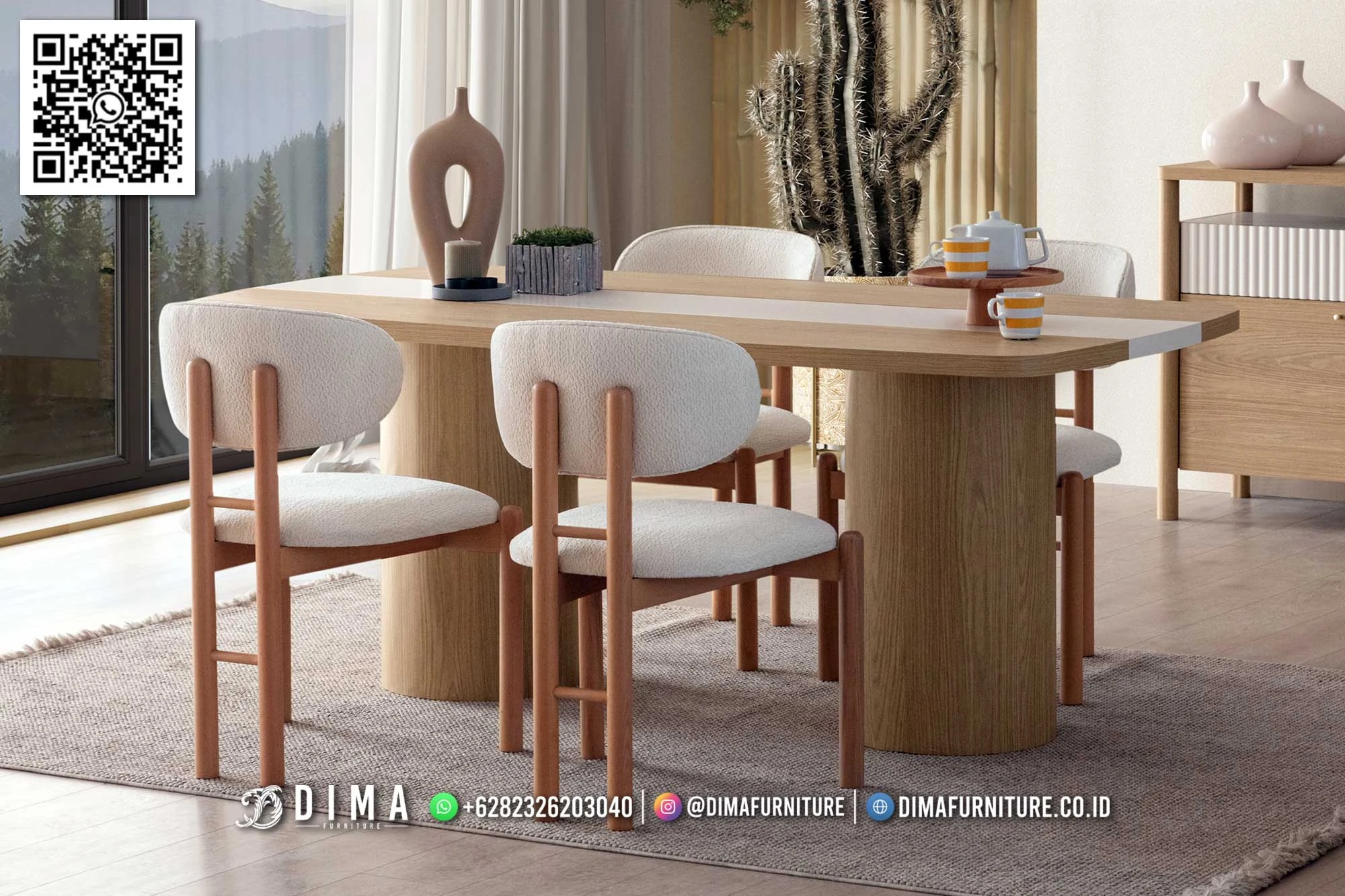 Set Meja Makan Natural Look Minimalis Sorelia MM14 Set Meja Makan Natural Look Minimalis Sorelia MM14