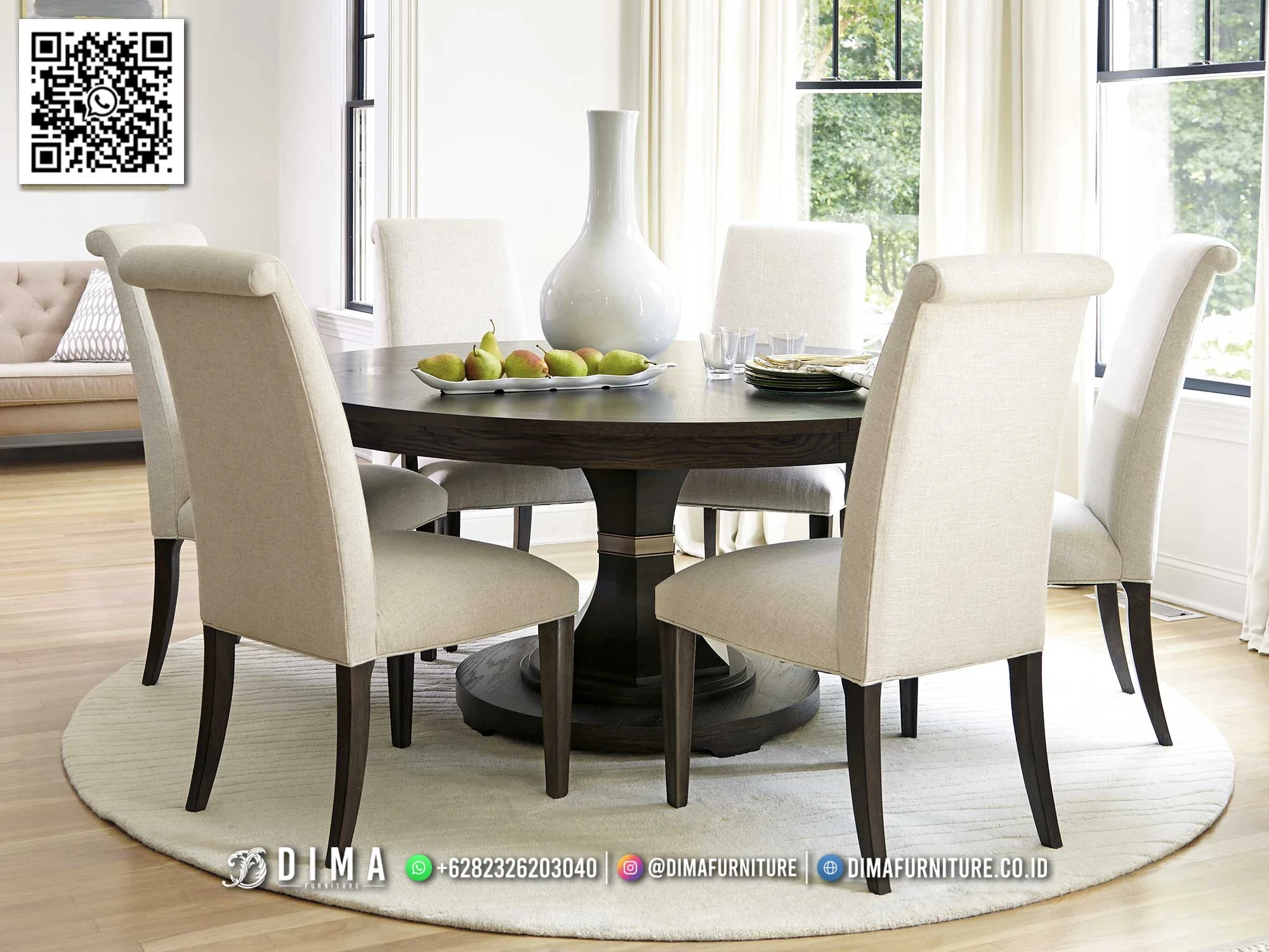 Meja Makan Bundar Bellmont – Elegant Minimalis Classic MM84 Meja Makan Bundar Bellmont – Elegant Minimalis Classic MM84