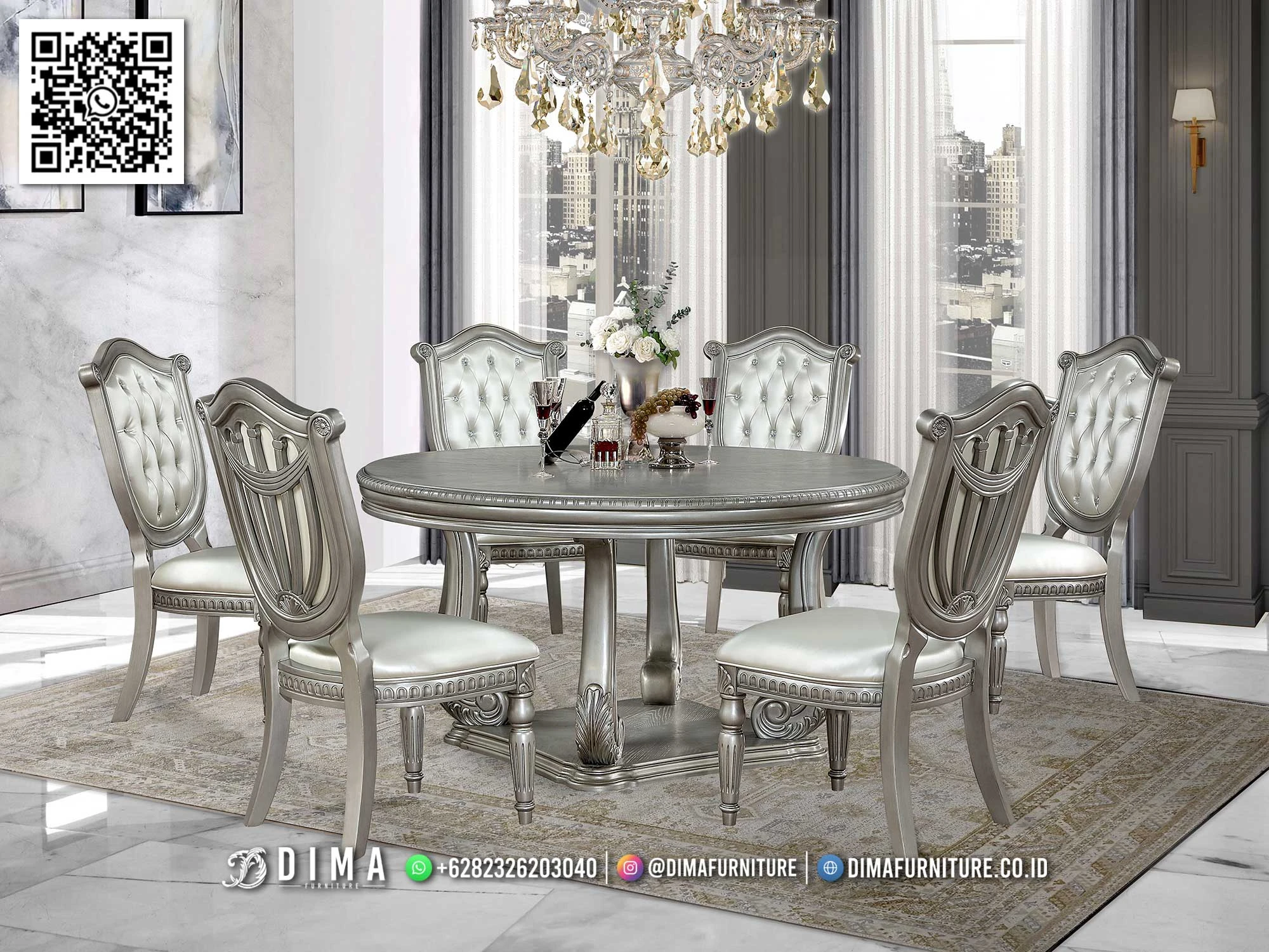 Set Meja Makan Klasik Mewah