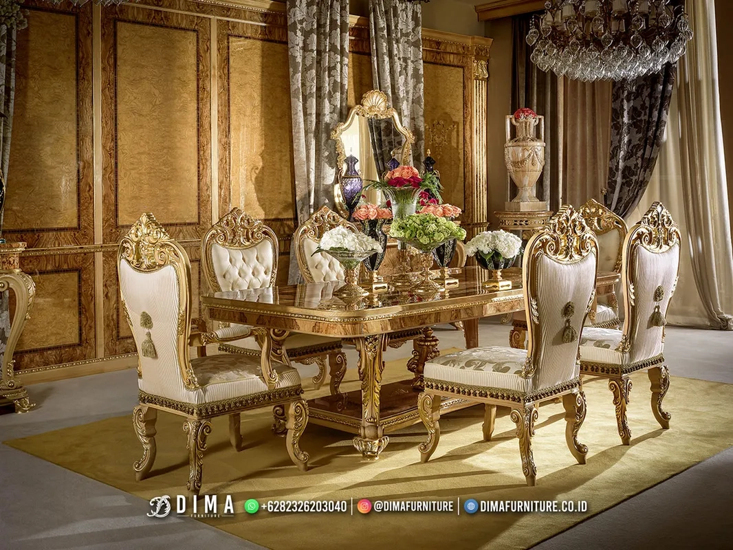 Meja Makan Mewah Furniture Jepara Classic Royal Carving MM158 Meja Makan Mewah Furniture Jepara Classic Royal Carving MM158
