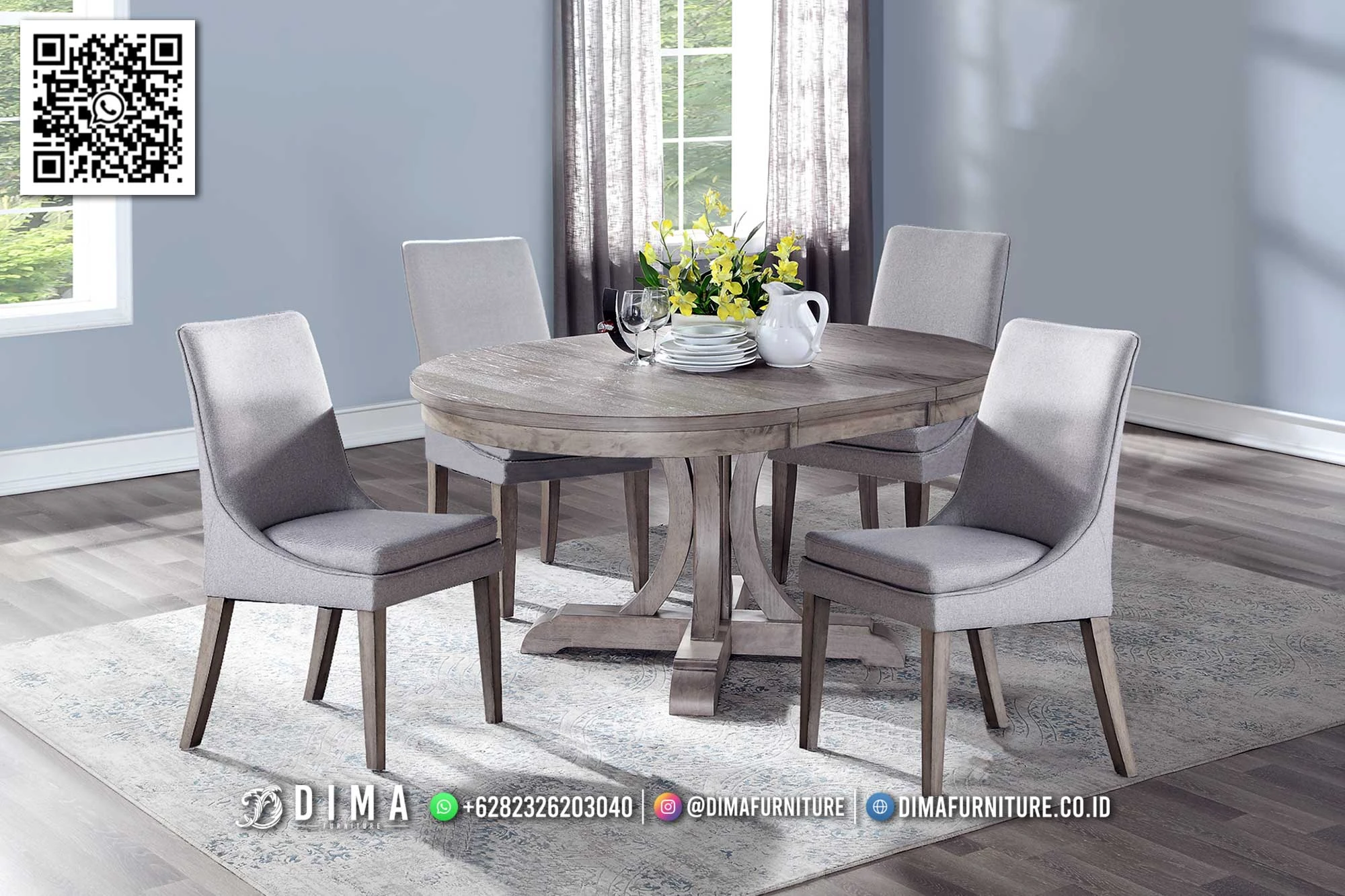 Set Meja Makan Minimalis Modern Elegan Daniella MM135 Set Meja Makan Minimalis Modern Elegan Daniella MM135