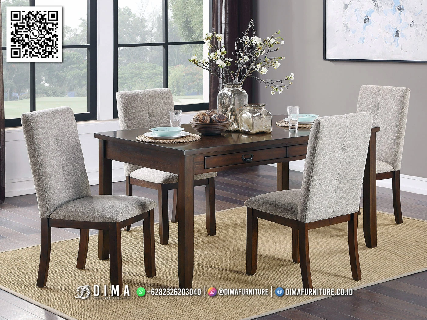 Meja Makan Kayu Jati Minimalis Arvenna Best Seller 199MM Meja Makan Kayu Jati Minimalis Arvenna Best Seller 199MM