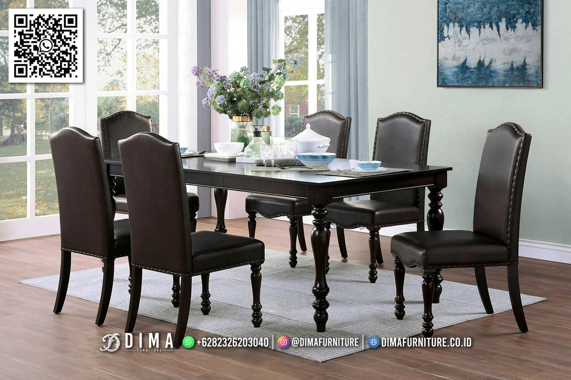 Set Meja Makan Jepara Veronica Classic Premium 242MM Set Meja Makan Jepara Veronica Classic Premium 242MM