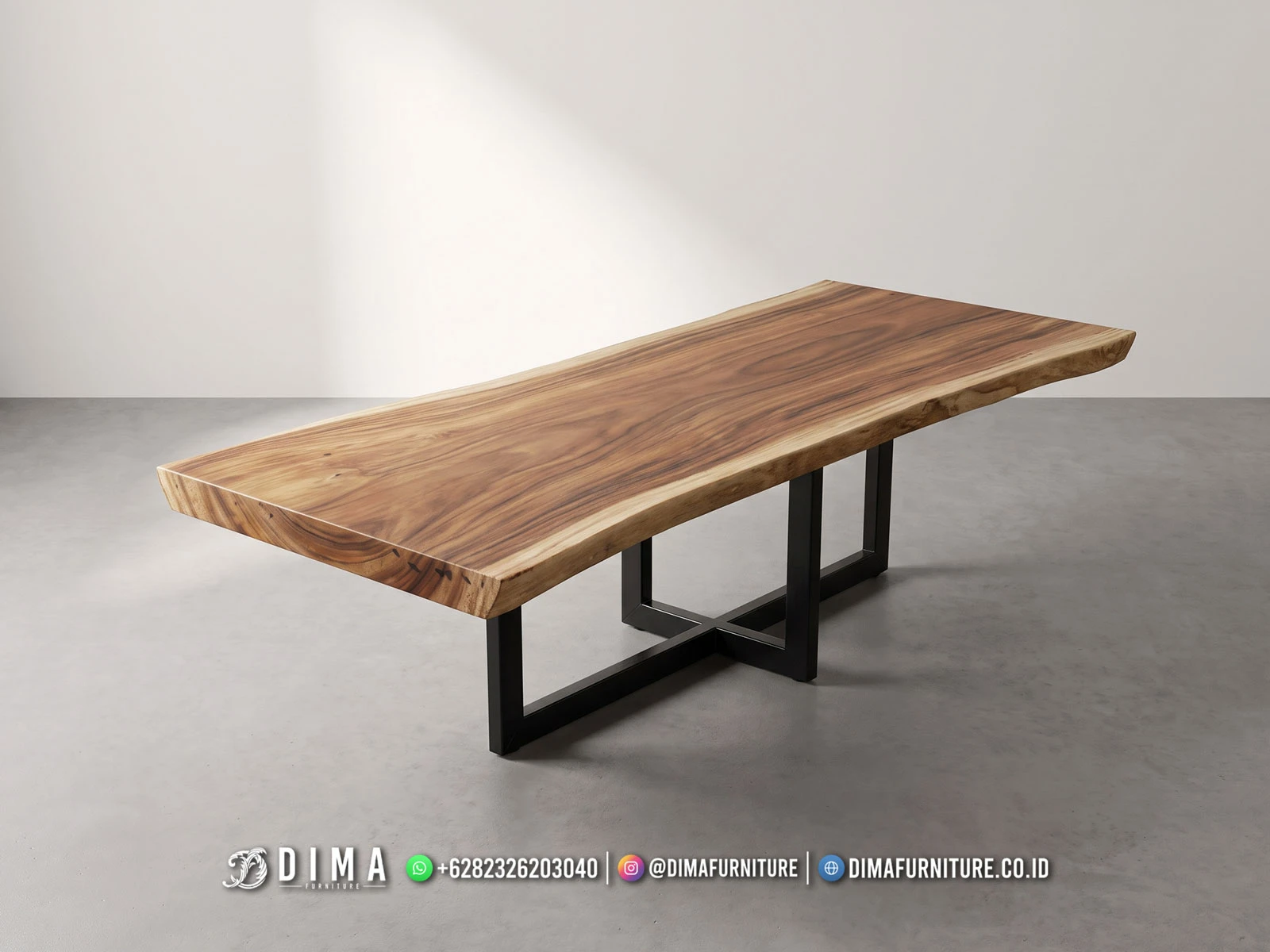 Meja Makan Kayu Suar Industrial Jepara 274MM – MEJA MAKAN JEPARA Meja Makan Kayu Suar Industrial Jepara 274MM