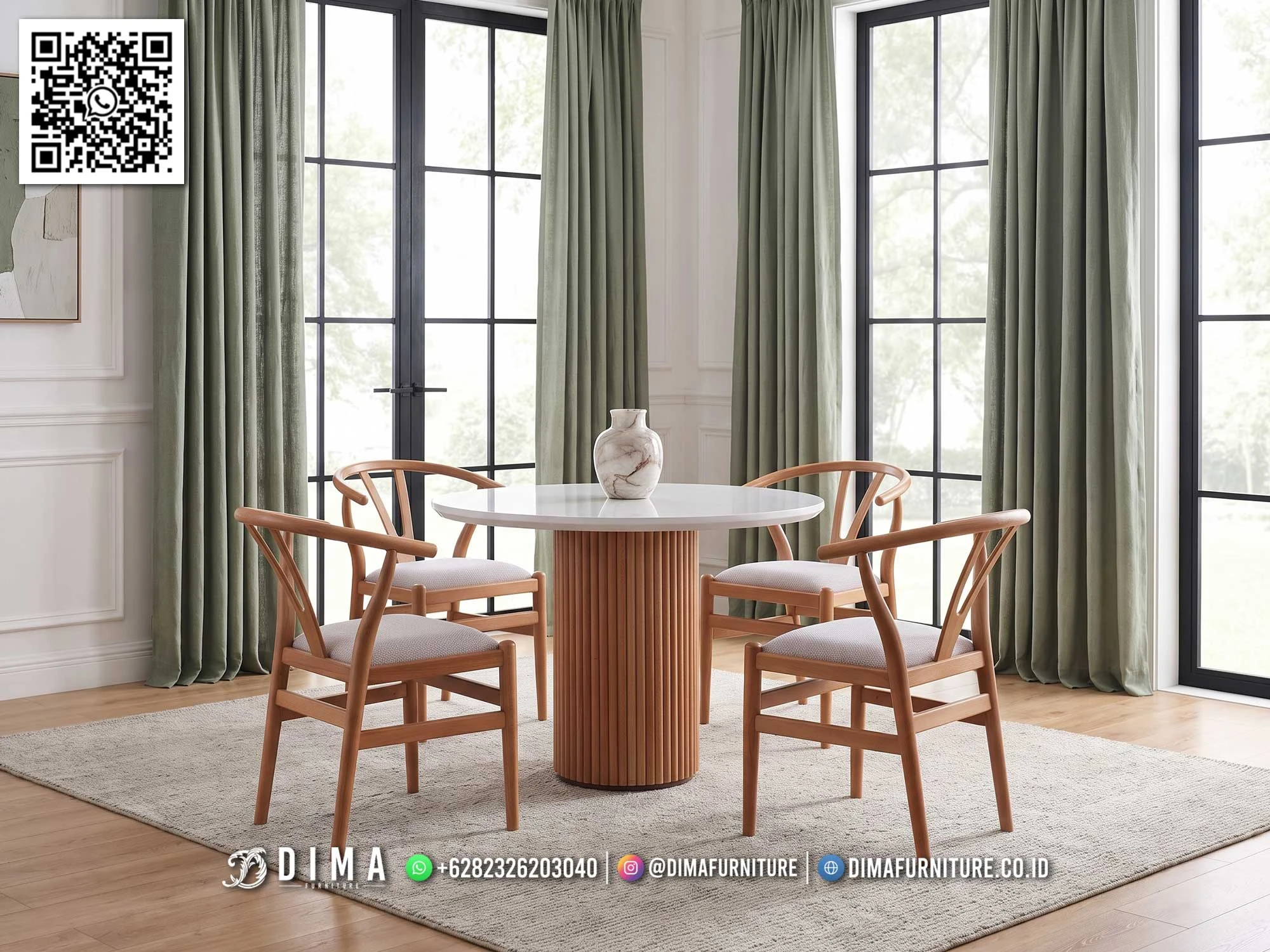 Set Meja Makan Jati Minimalis Aesthetic 270MM Set Meja Makan Jati Minimalis Aesthetic 270MM