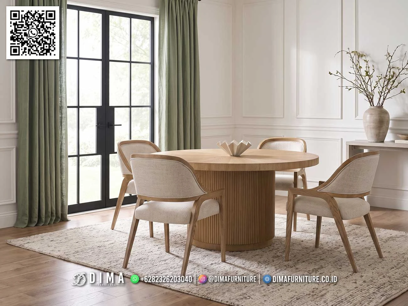 Set Meja Makan Jepara Bulat Terbaru 271MM Set Meja Makan Jepara Bulat Terbaru 271MM